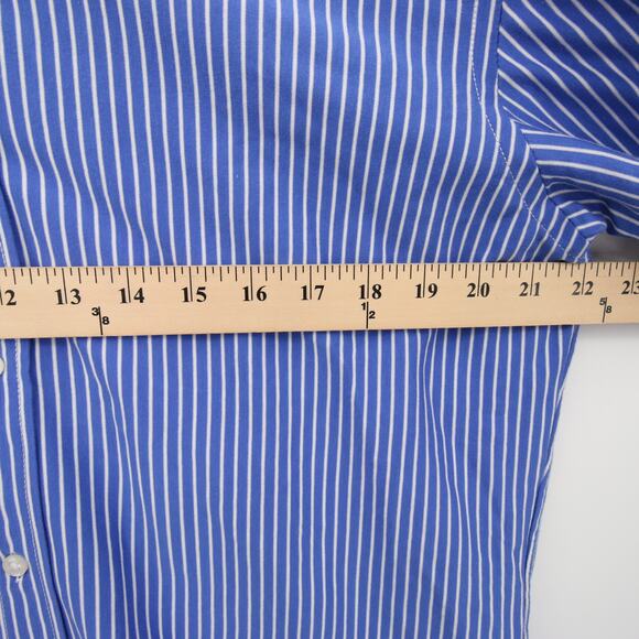 Polo Ralph Lauren Button Down Shirt Blue White Striped Long Sleeve Slim Fit 17 - Picture 5 of 10